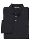 Harriton Men's 5.6 oz. Easy Blend Long-Sleeve Polo BLACK