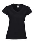 Gildan Ladies' SoftStyle Fitted V-Neck T-Shirt BLACK