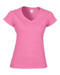 Gildan Ladies' SoftStyle Fitted V-Neck T-Shirt Azalea