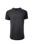 Next Level Apparel Unisex Mock Twist Short Sleeve Hoody T-Shirt BLACK