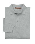 Harriton Men's 5.6 oz. Easy Blend Long-Sleeve Polo GREY HEATHER
