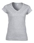 Gildan Ladies' SoftStyle Fitted V-Neck T-Shirt Rs Sport Grey