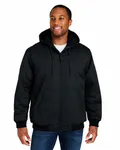Harriton Unisex ClimaBloc Heavyweight Hooded Full-Zip Jacket BLACK
