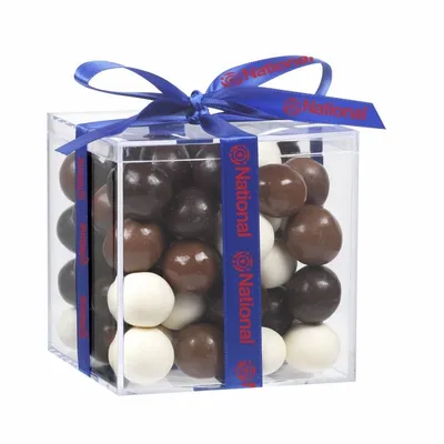 Cube Acrylic Gift Jars - Malt Balls - Custom T-Shirt Today