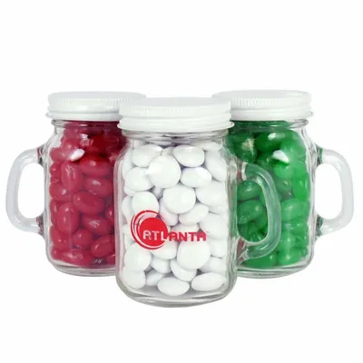 Glass Mini Mason Jars - Chocolate Buttons Imprinted - Custom T-Shirt Today