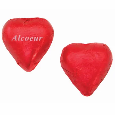 Imprinted Chocolate Foiled Hearts - Custom T-Shirt Today