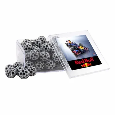 Acrylic Box with Chocolate Soccer Balls - Large - Custom T-Shirt Today