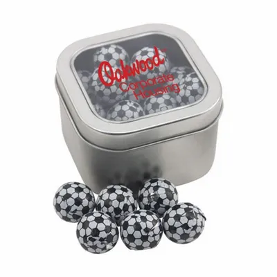 Window Tin with Chocolate Soccer Balls - SBF2700 - Custom T-Shirt Today