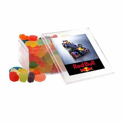 Clever Candy Large Square Acrylic Candy Box with Gummy Bears - Custom T-Shirt Today