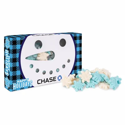 Snowman Die Cut Box with Gummy Glitter Snowflakes - Custom T-Shirt Today