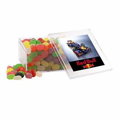 Large Square Acrylic Candy Box with Assorted Jelly Beans - Custom T-Shirt Today