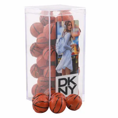 Acrylic Box with Chocolate Basketballs - Medium - Custom T-Shirt Today