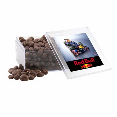 Acrylic Box with Choc Covered Raisins - Large - Custom T-Shirt Today