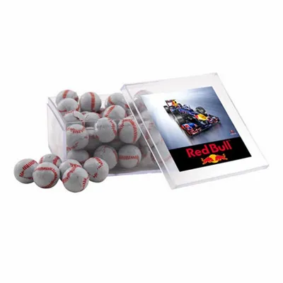 Acrylic Box with Chocolate Baseballs - Large - Custom T-Shirt Today