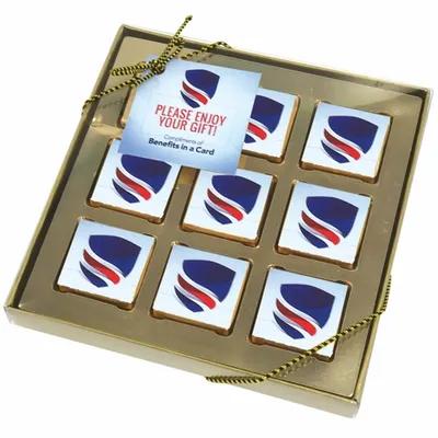 Nine Piece Chocolate Foiled Square Gift Box - Custom T-Shirt Today