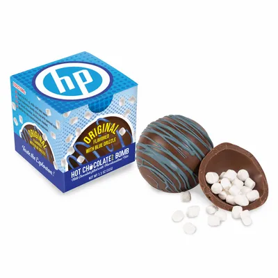 Blue Drizzle Hot Chocolate Bomb in Full Color Gift Box - Custom T-Shirt Today