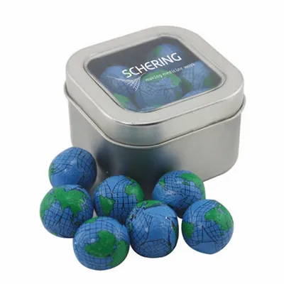 Window Tin with Chocolate Globes - SBF2500 - Custom T-Shirt Today