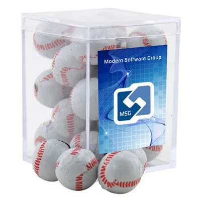 Acrylic Box with Chocolate Baseballs - Small - Custom T-Shirt Today