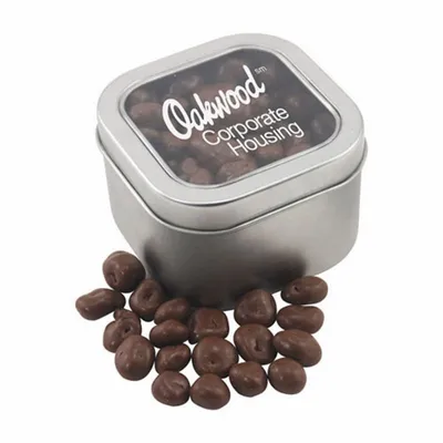 Window Tin with Chocolate Raisins - Custom T-Shirt Today