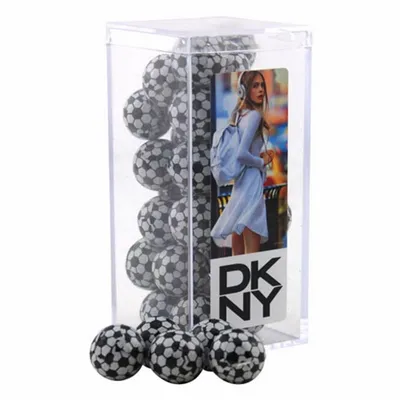 Acrylic Box with Chocolate Soccer Balls - Medium - Custom T-Shirt Today