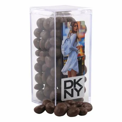 Acrylic Box with Chocolate Covered Peanuts - Medium - Custom T-Shirt Today