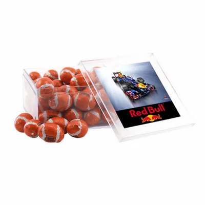 Acrylic Box with Chocolate Footballs - Large - Custom T-Shirt Today