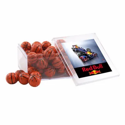 Acrylic Box with Chocolate Basketballs - Large - Custom T-Shirt Today