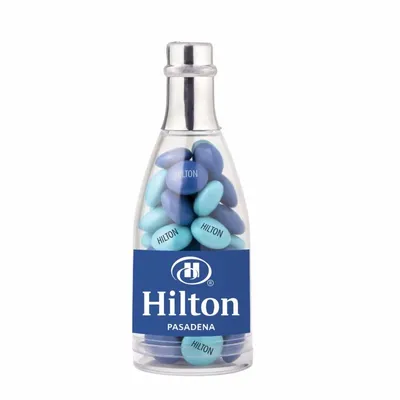 Champagne Bottle with Imprinted Chocolate Buttons - Custom T-Shirt Today