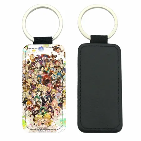 Curved Rectangle Leather Keychain - Custom T-Shirt Today