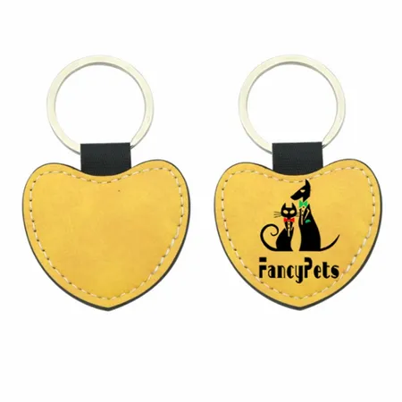 Full-Color Heart Leather Keychain - Custom T-Shirt Today