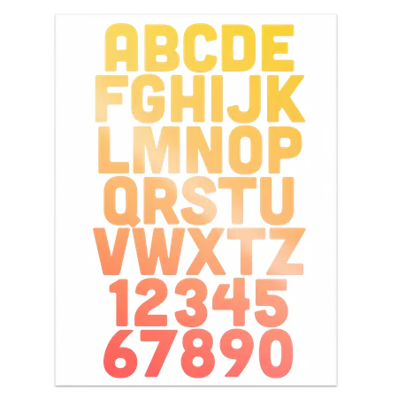 Alphanumeric Heat Transfer Patches - Custom T-Shirt Today