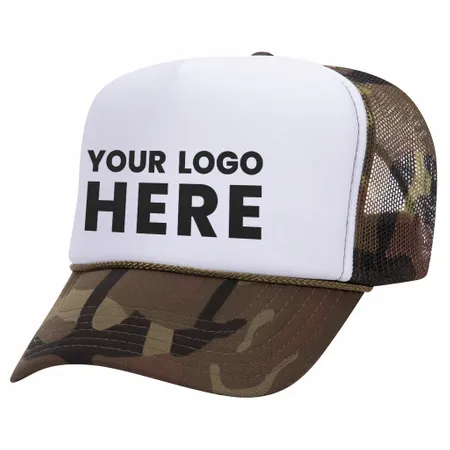 Otto 49-158 5-Panel High Crown Foam Trucker Hat - Camo - Custom T-Shirt Today