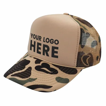 Nissun CPC - Foam Trucker Hat Camo, 5-Panel Camouflage Cap - Custom T-Shirt Today