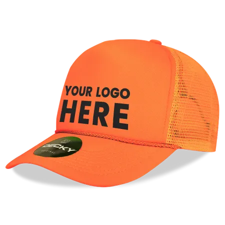 Decky 221 Neon Foam Trucker Cap, 5-Panel Mesh Back Hat - Custom T-Shirt Today