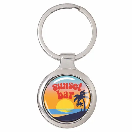 Fashionable Round Metal Keychain - Custom T-Shirt Today