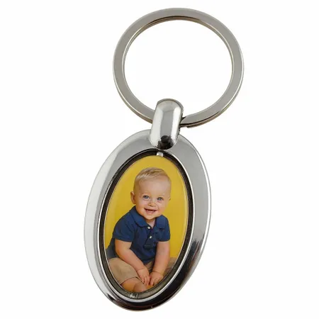 Spinning Oval Metal Keychain - Custom T-Shirt Today
