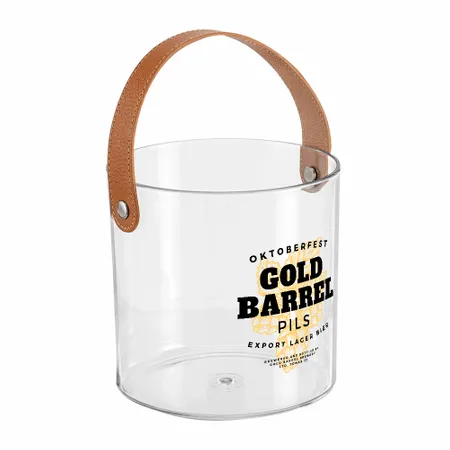 Leather-Strap Clear Drink Buckets - Custom T-Shirt Today