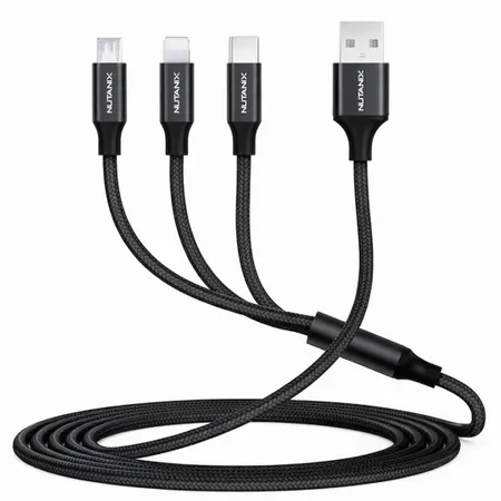 Nylon Braided 3-in-1 Charging Cables - Custom T-Shirt Today