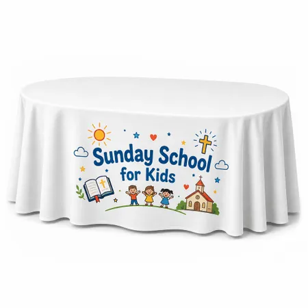 Custom Oval Table Covers - Custom T-Shirt Today