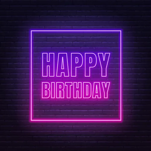 Happy Birthday Framed Neon Sign - Custom T-Shirt Today