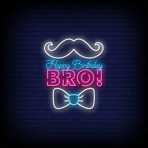 Happy Birthday Bro Neon Sign - Custom T-Shirt Today