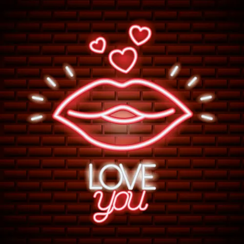 Lips with Love You Neon Sign - Custom T-Shirt Today