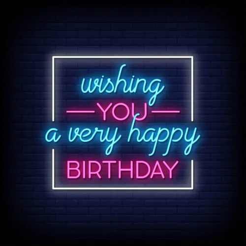 Wishing You A Very Happy Birthday Neon Sign - Custom T-Shirt Today