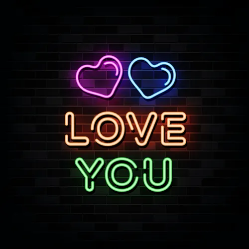 Love You Neon Sign - Custom T-Shirt Today