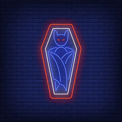 Vampire Coffin Neon Sign - Custom T-Shirt Today