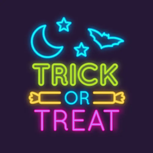Trick Or Treat Neon Sign - Custom T-Shirt Today