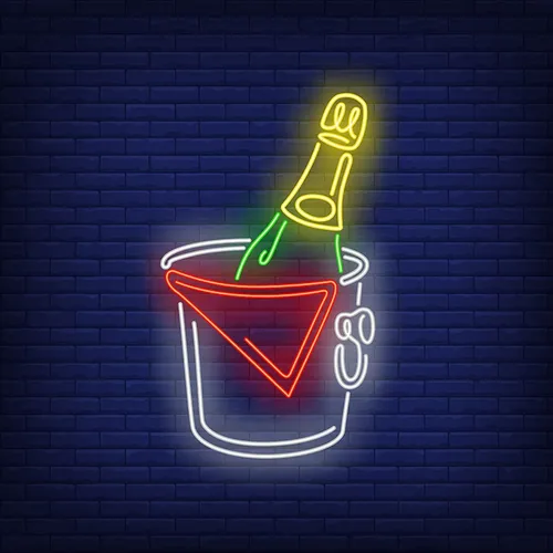 Wine in Ice Bucket Neon Sign - Custom T-Shirt Today