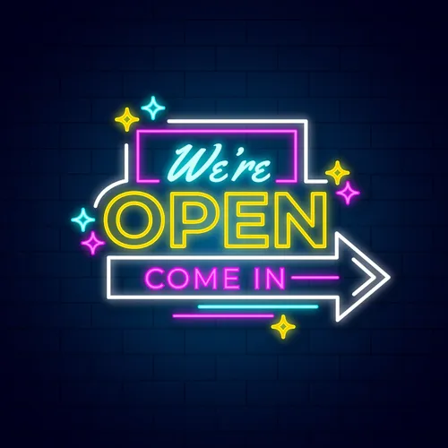 We're Open Come In Neon Sign - Custom T-Shirt Today
