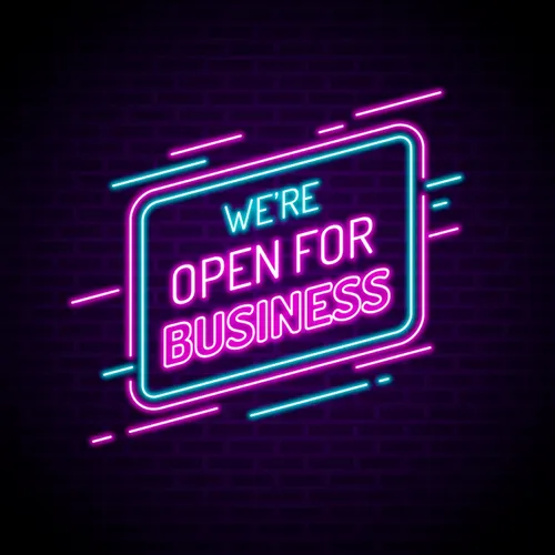Open For Business Neon Sign - Custom T-Shirt Today