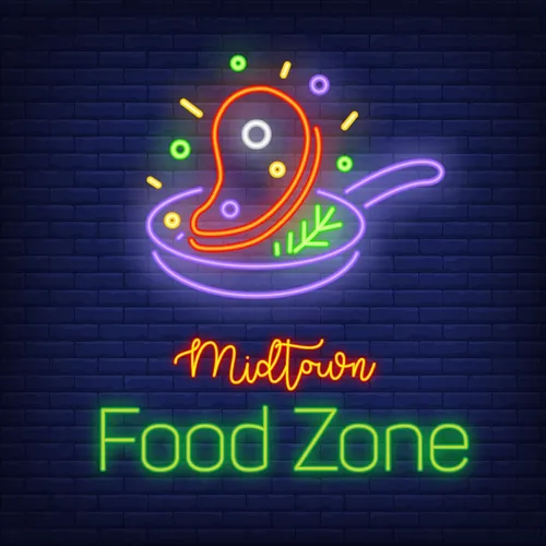 Midtown Food Zone Neon Sign - Custom T-Shirt Today